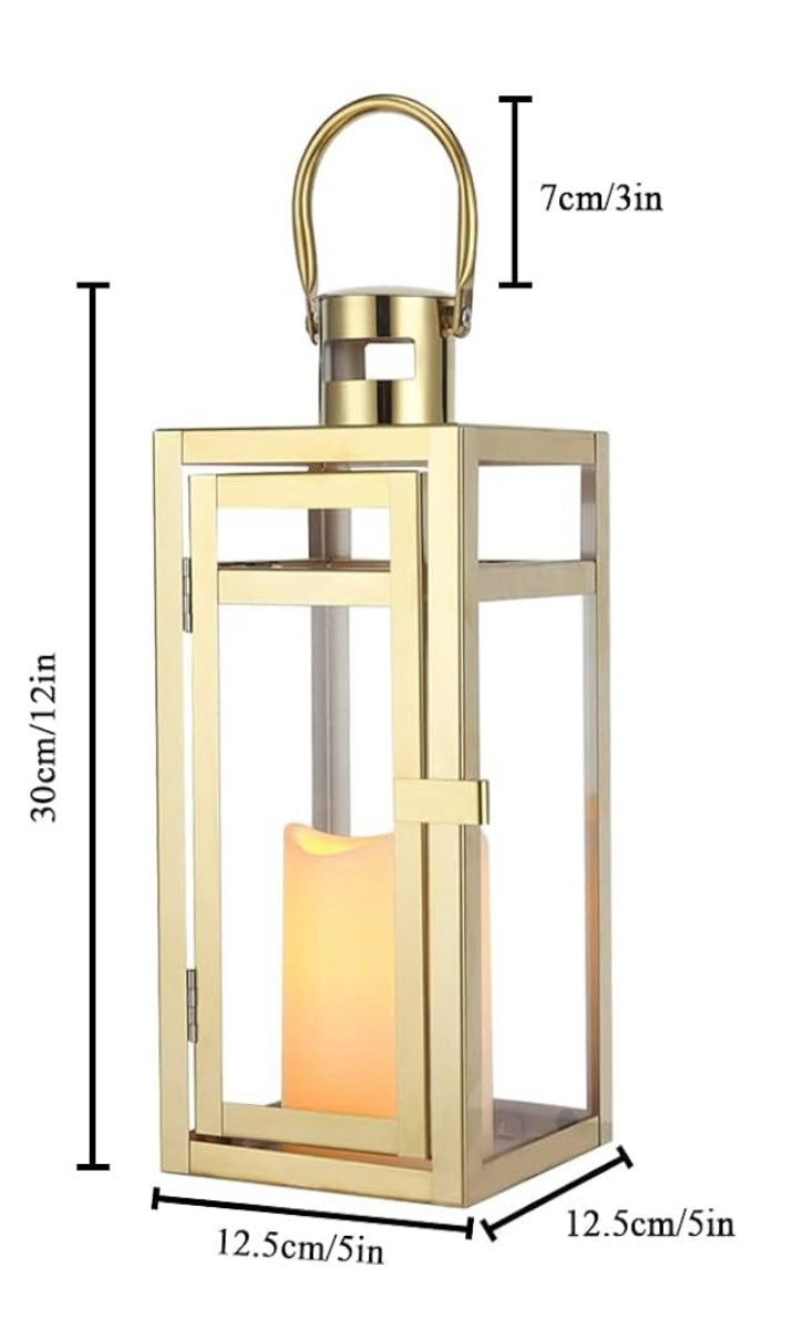 Gold Colour Stainless Steel Decorative Lantern